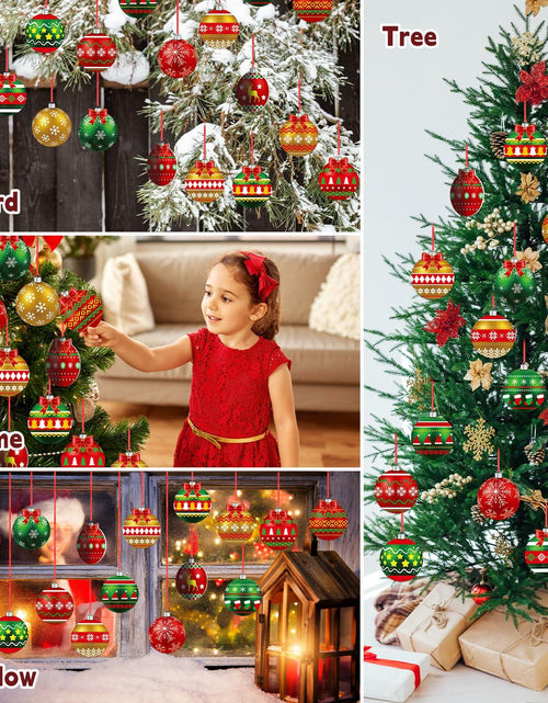 Load image into Gallery viewer, gisgfim 16 Pc Christmas Wooden Ornaments Set Red Green Gold Balls

