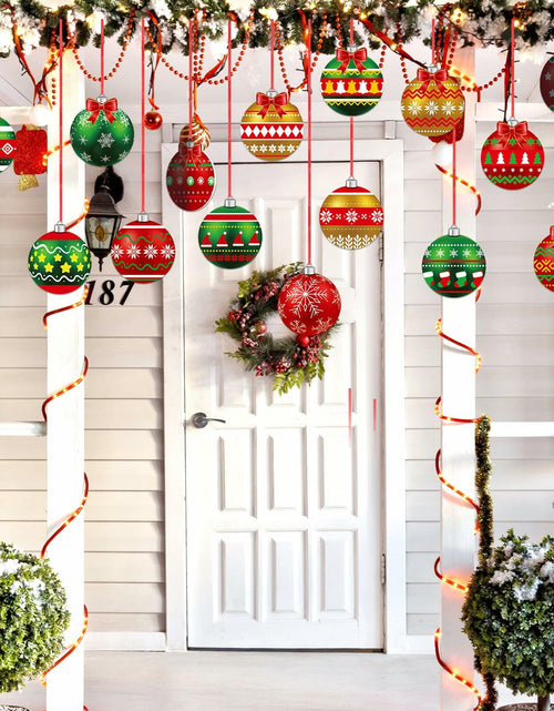 Load image into Gallery viewer, gisgfim 16 Pc Christmas Wooden Ornaments Set Red Green Gold Balls
