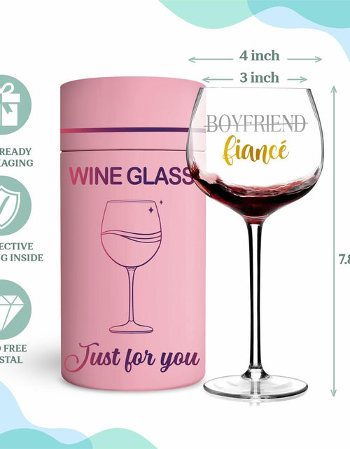 Load image into Gallery viewer, TOBYOVU Fiancé Wine Glass 16oz FIANCÉ Proposal Anniversary Gift for Him
