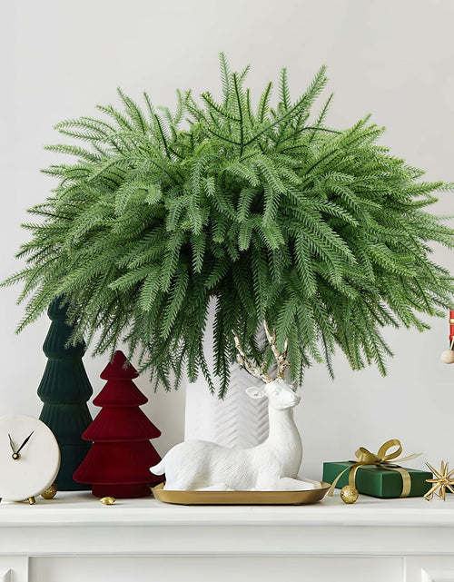 Load image into Gallery viewer, HUZIYAHAN Christmas Norfolk Pine Stems 18in Green Branches 8 Count
