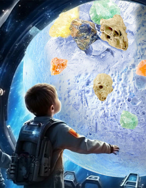 Load image into Gallery viewer, Hiawbon Gemstones Dig Kit 6 Planets 12 Skulls 18 Gems Space Kit
