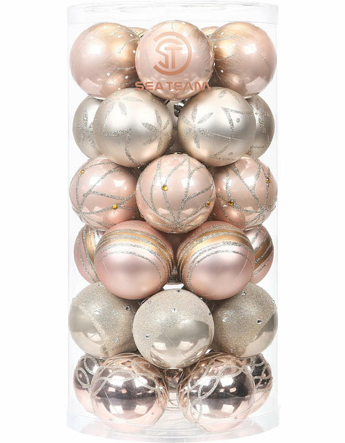 Load image into Gallery viewer, Sea Team 60mm Rose Gold Painted Sparkling Christmas Ornaments Balls 30pcs
