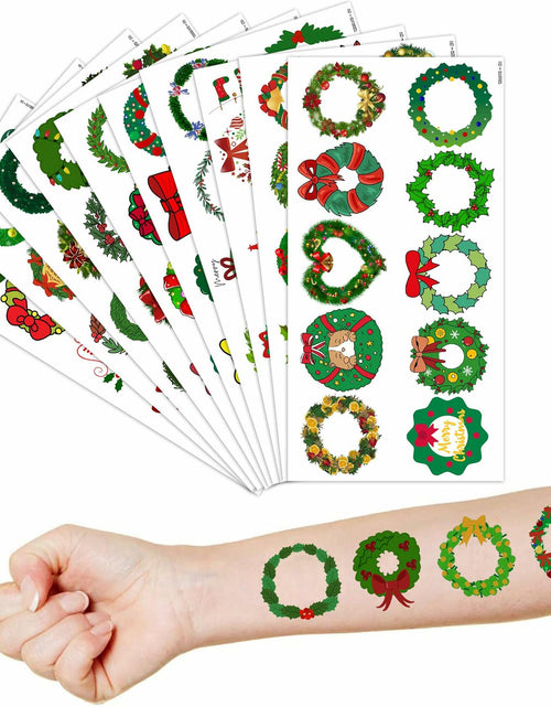 Load image into Gallery viewer, MeoIsDaBest Merry Christmas Temporary Tattoos Xmas Stickers 10 Sheets 100 PCS
