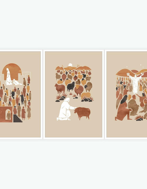 Load image into Gallery viewer, FBKDVC Christian Canvas Wall Art Set 3 Jesus Shepherd 16x24in Unframed
