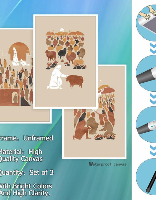 Load image into Gallery viewer, FBKDVC Christian Canvas Wall Art Set 3 Jesus Shepherd 16x24in Unframed
