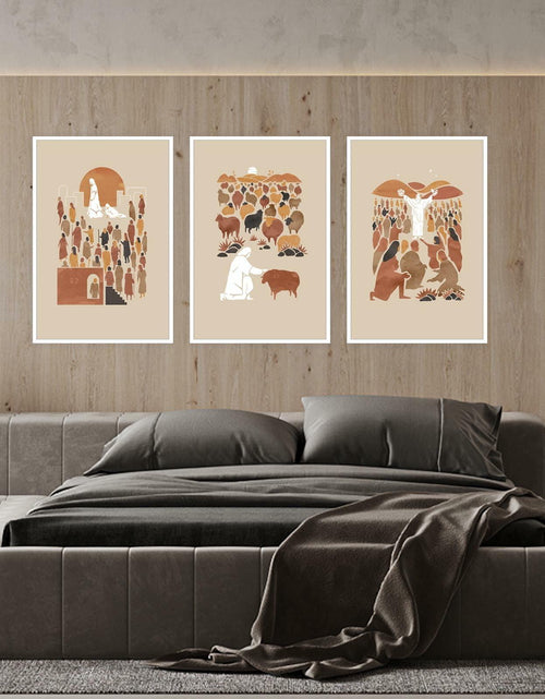 Load image into Gallery viewer, FBKDVC Christian Canvas Wall Art Set 3 Jesus Shepherd 16x24in Unframed
