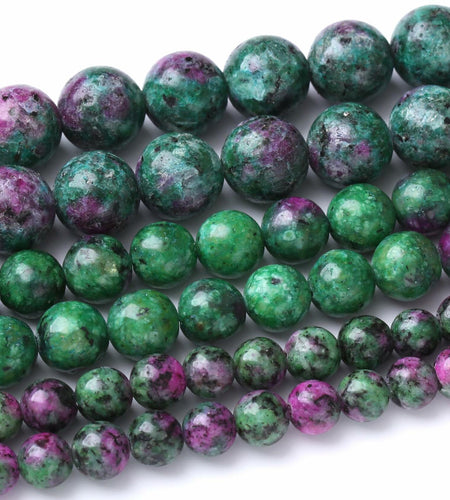 Airheartwx 12MM Red Green Round Loose Natural Gem Crystal Beads