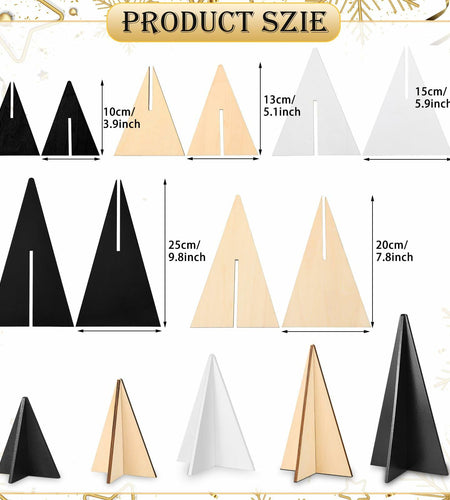 WHQXFDZ 5pcs Wooden Christmas Tree Decor Farmhouse Ornaments Black White