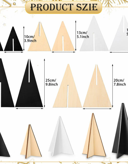 Load image into Gallery viewer, WHQXFDZ 5pcs Wooden Christmas Tree Decor Farmhouse Ornaments Black White
