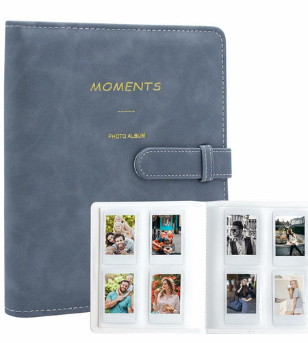 Tugle 256 Pockets Photo Album for Polaroid Instax Mini Cameras Dark Blue