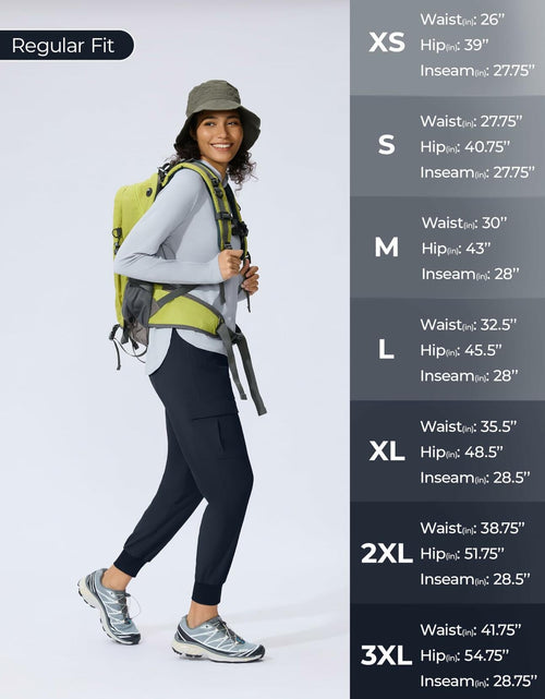 Load image into Gallery viewer, Women's Cargo Joggers Lightweight Hiking Pants Zipper Pockets Navy Size XL
