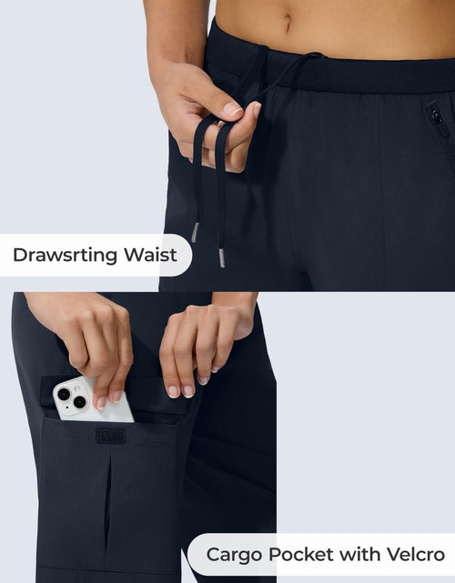 Load image into Gallery viewer, Women's Cargo Joggers Lightweight Hiking Pants Zipper Pockets Navy Size XL
