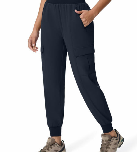 Women's Cargo Joggers Lightweight Hiking Pants Zipper Pockets Navy Size XL