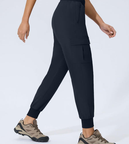 Women's Cargo Joggers Lightweight Hiking Pants Zipper Pockets Navy Size XL