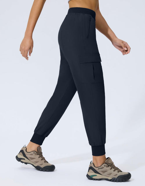 Load image into Gallery viewer, Women's Cargo Joggers Lightweight Hiking Pants Zipper Pockets Navy Size XL
