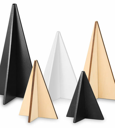 WHQXFDZ 5pcs Wooden Christmas Tree Decor Farmhouse Ornaments Black White