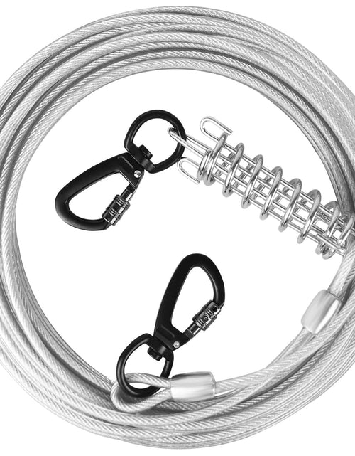 Load image into Gallery viewer, HaiYUAN Dog Tie Out Cable Steel Wire with Clips Blue 10-30 FT Heavy Duty
