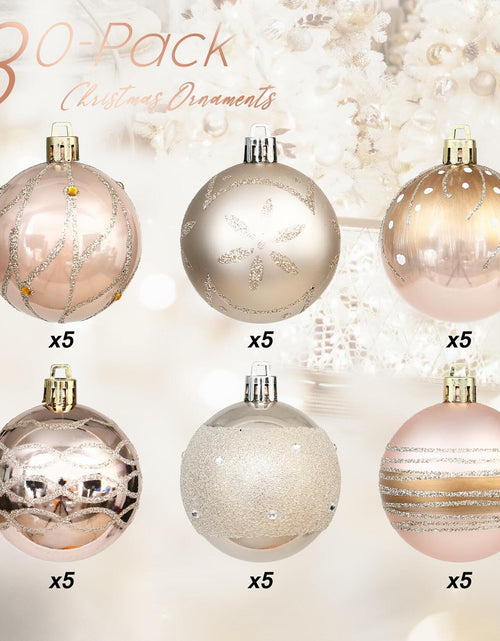 Load image into Gallery viewer, Sea Team 60mm Rose Gold Painted Sparkling Christmas Ornaments Balls 30pcs
