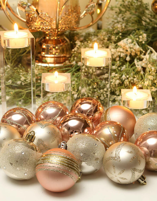 Load image into Gallery viewer, Sea Team 60mm Rose Gold Painted Sparkling Christmas Ornaments Balls 30pcs
