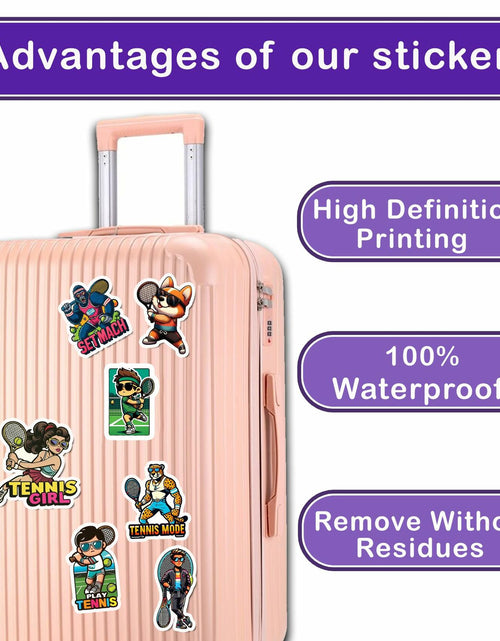 Load image into Gallery viewer, BIGZORO Tennis Stickers Waterproof Vinyl Decals 50 PCS Cartoon Sport
