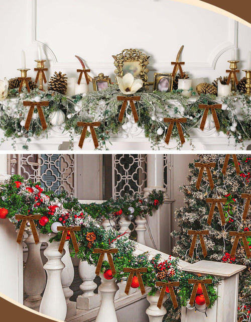 Load image into Gallery viewer, BeapTcely 30 Pcs Velvet Christmas Wreath Bows 5x7in Camel 1" Width
