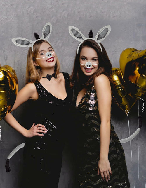 Load image into Gallery viewer, JIALWEN Donkey Costume Set Ears Nose Tail Bowtie Animal Kit Gray One Size
