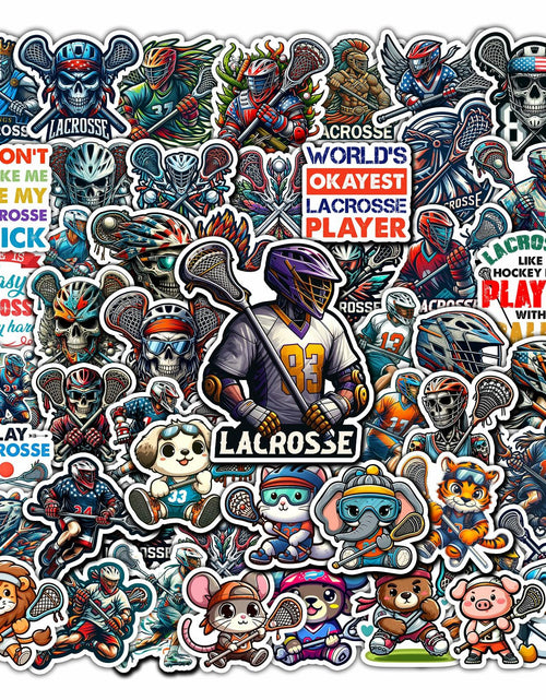 Load image into Gallery viewer, BIGZORO Lacrosse Stickers Waterproof Vinyl Decals 50 PCS Cartoon
