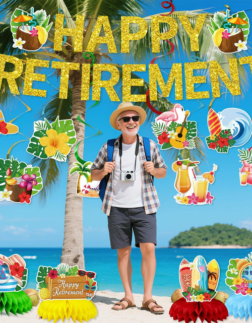 Load image into Gallery viewer, delaimastor Beach Retirement Party Decorations Banner Honeycomb Swirl 13pcs
