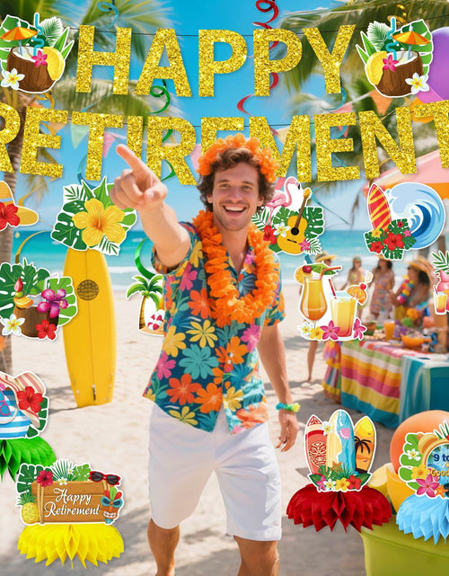 Load image into Gallery viewer, delaimastor Beach Retirement Party Decorations Banner Honeycomb Swirl 13pcs
