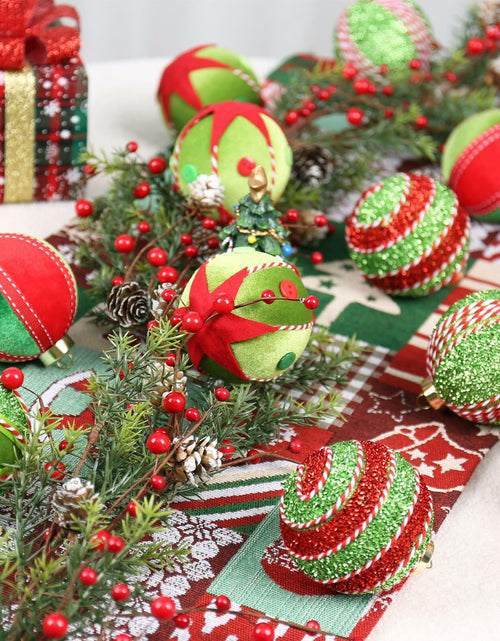 Load image into Gallery viewer, SY Super Bang Christmas Ball Ornaments 15PCS Red Green 80MM

