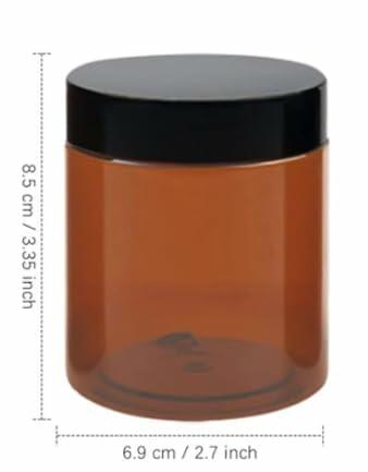 Load image into Gallery viewer, Caribbean Coastal Delights 8 OZ Amber Plastic Cosmetic Jars with Lids 3 Pack

