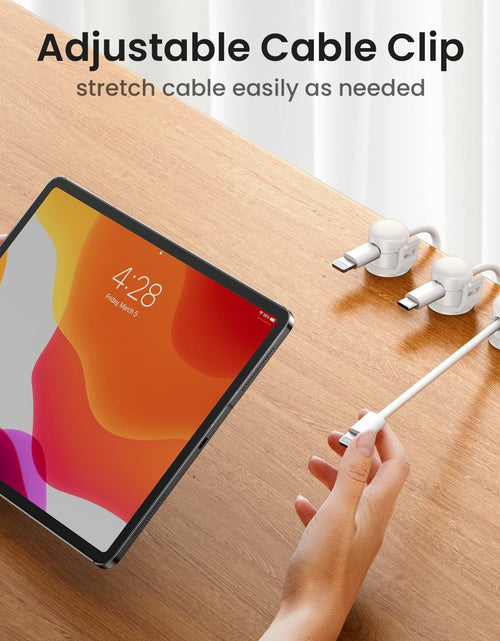 Load image into Gallery viewer, LOTUNY Cable Clips Adjustable Cord Holder White 8 Pack Adhesive
