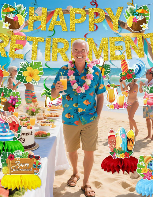 Load image into Gallery viewer, delaimastor Beach Retirement Party Decorations Banner Honeycomb Swirl 13pcs
