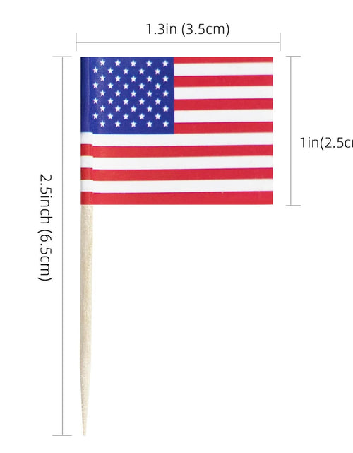 Load image into Gallery viewer, Foocal Cake Topper Flags Ukraine US Paper 1.3x1in 200pcs with Toothpicks
