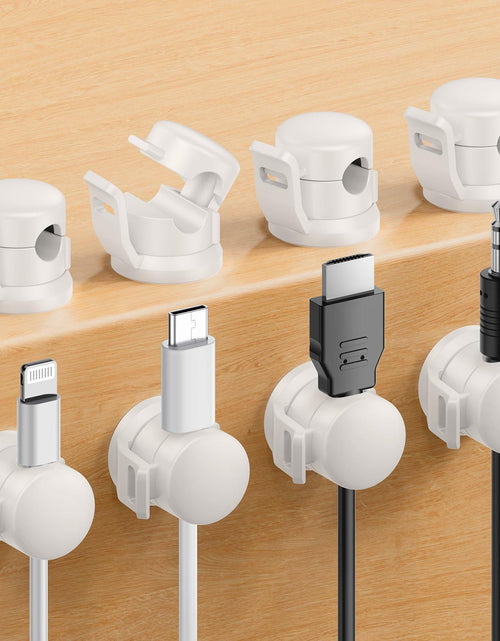 Load image into Gallery viewer, LOTUNY Cable Clips Adjustable Cord Holder White 8 Pack Adhesive
