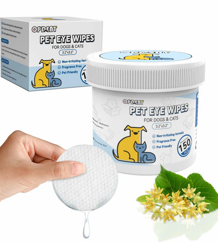 Opdent Dog Eye Wipes Tear Stain Remover 150pcs Extra Large 3.2"