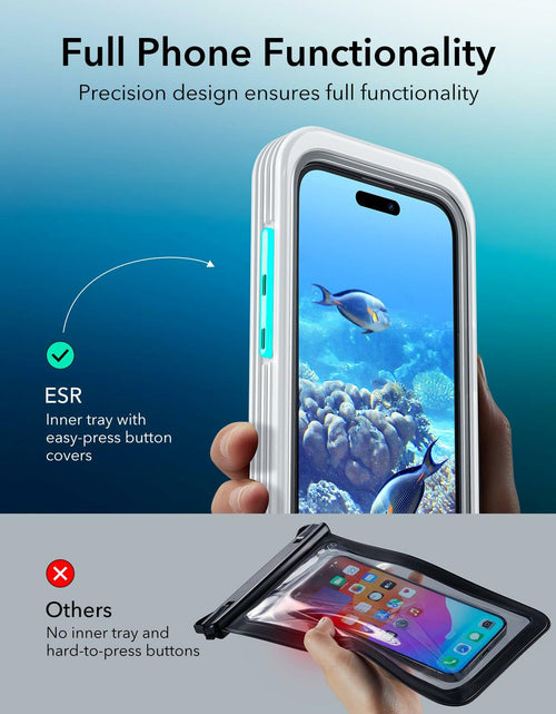 Load image into Gallery viewer, ESR Waterproof Phone Pouch for iPhone 13/14/15 Pro IPX8 2 Pack Black/Clear

