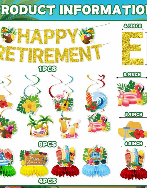 Load image into Gallery viewer, delaimastor Beach Retirement Party Decorations Banner Honeycomb Swirl 13pcs
