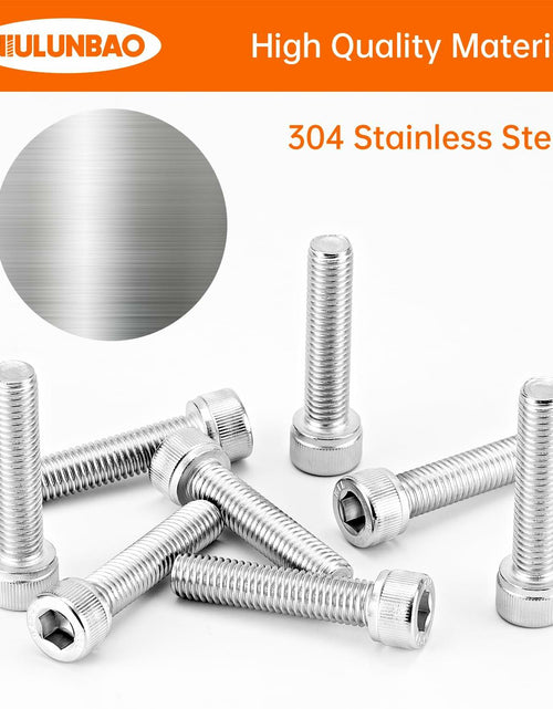 Load image into Gallery viewer, NIULUNBAO M10-1.5x80mm Hex Socket Head Cap Screw 304 Stainless Steel 6PCS Silver
