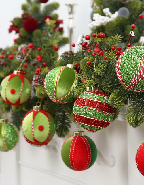 Load image into Gallery viewer, SY Super Bang Christmas Ball Ornaments 15PCS Red Green 80MM
