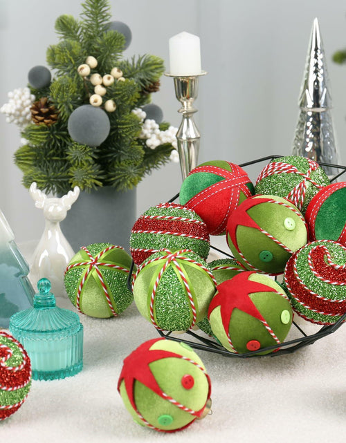 Load image into Gallery viewer, SY Super Bang Christmas Ball Ornaments 15PCS Red Green 80MM
