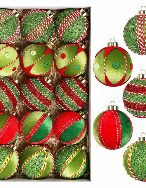 Load image into Gallery viewer, SY Super Bang Christmas Ball Ornaments 15PCS Red Green 80MM

