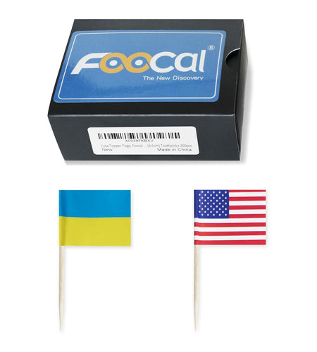 Foocal Cake Topper Flags Ukraine US Paper 1.3x1in 200pcs with Toothpicks