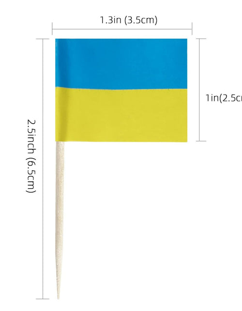 Load image into Gallery viewer, Foocal Cake Topper Flags Ukraine US Paper 1.3x1in 200pcs with Toothpicks
