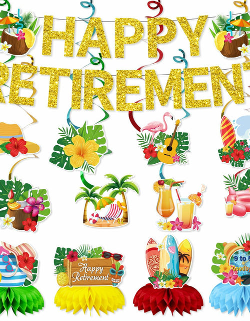 Load image into Gallery viewer, delaimastor Beach Retirement Party Decorations Banner Honeycomb Swirl 13pcs
