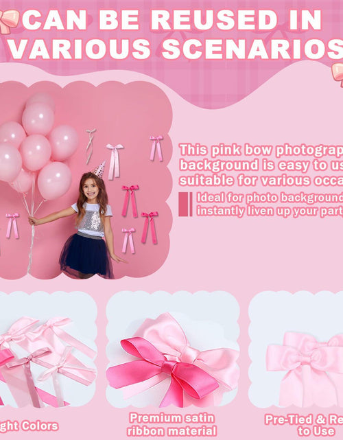 Load image into Gallery viewer, YCZYCZ Pink Satin Bow Wall Decor Garland 24PCS DIY Party Decorations
