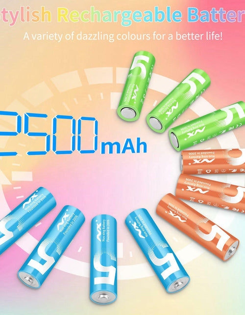 Load image into Gallery viewer, Aolcev AA 2500mAh 1.5V Alkaline Batteries 10 Pack Multicolor
