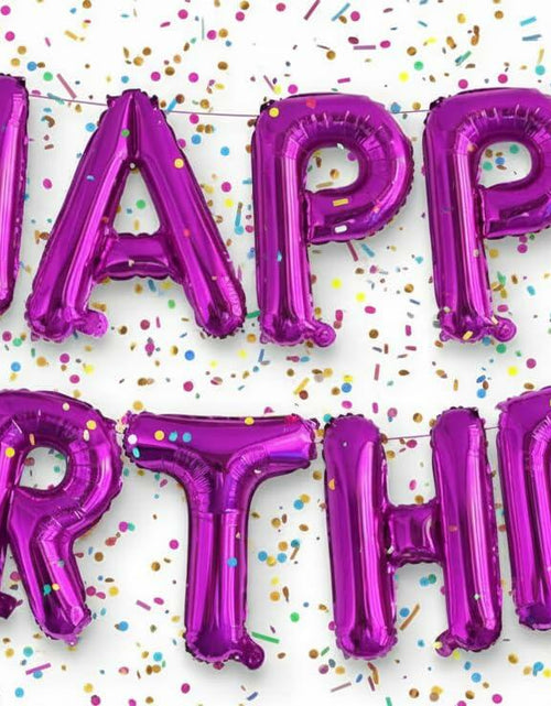 Load image into Gallery viewer, HOUSE OF PARTY Happy Birthday Balloon 16in Hot Pink Mylar Foil
