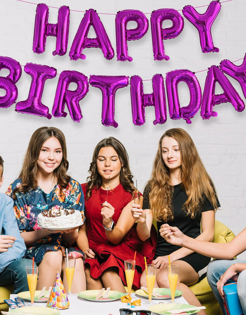 Load image into Gallery viewer, HOUSE OF PARTY Happy Birthday Balloon 16in Hot Pink Mylar Foil
