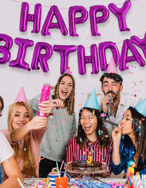 Load image into Gallery viewer, HOUSE OF PARTY Happy Birthday Balloon 16in Hot Pink Mylar Foil
